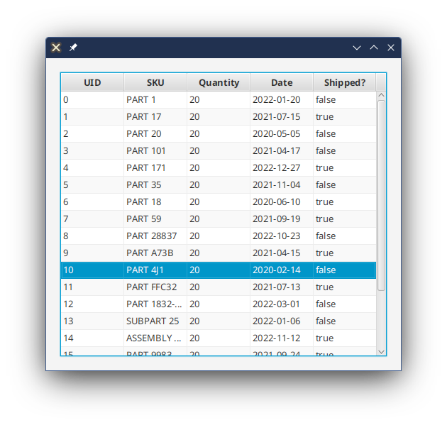 Loaded TableView